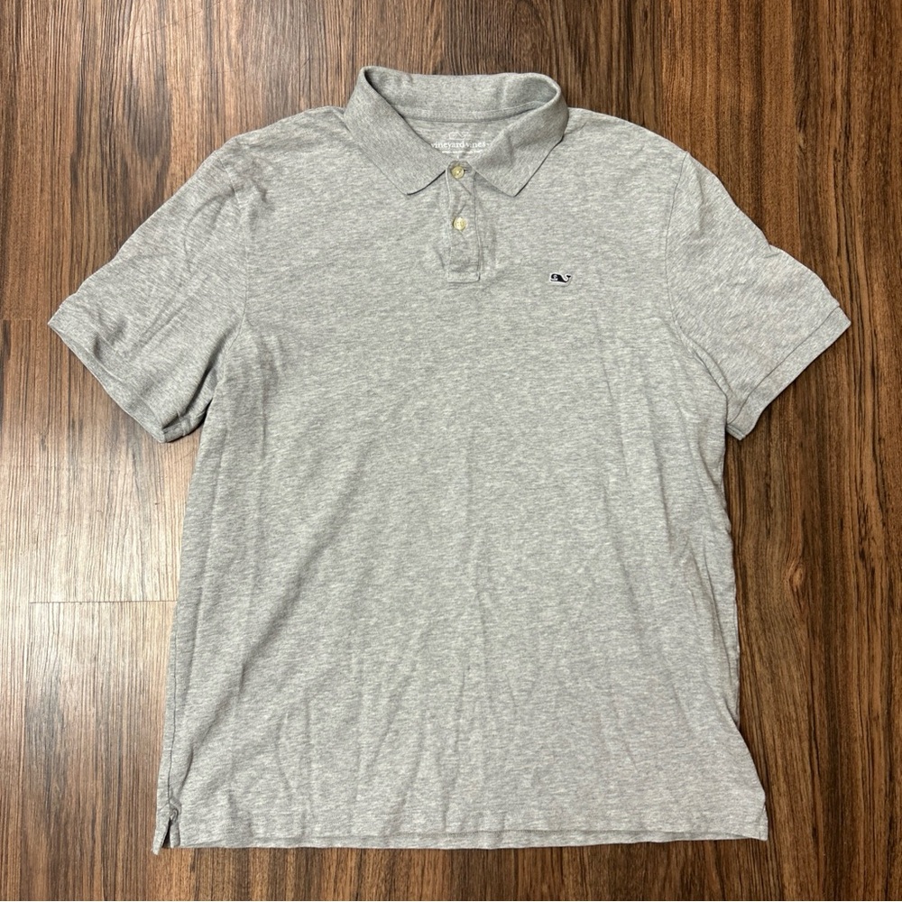 Vineyard Vines Men’s Grey Size Large Cotton Polo